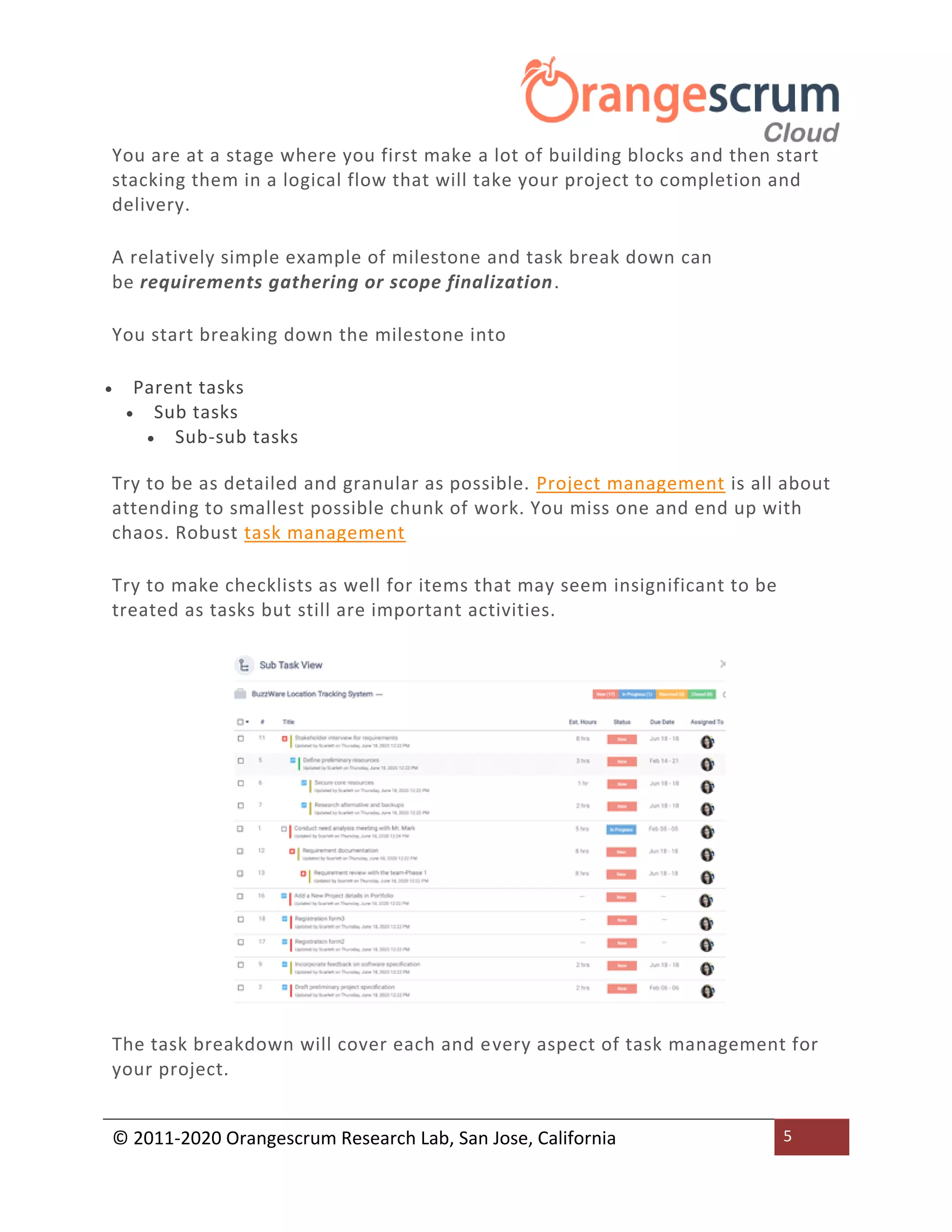 How to Break Down your Projects into Milestones and Tasks | PDF