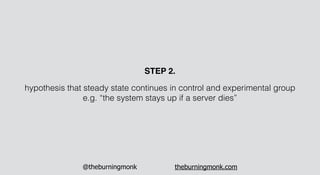 @theburningmonk theburningmonk.com
STEP 3.
inject realistic failures
e.g. “slow response from 3rd-party service”
 