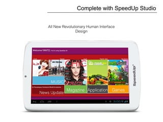 Complete with SpeedUp Studio
All New Revolutionary Human Interface
Design
 