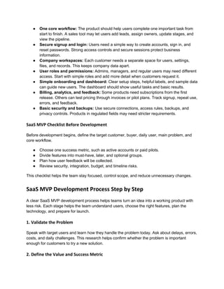 B2B SaaS MVP Development Process Explained | PDF
