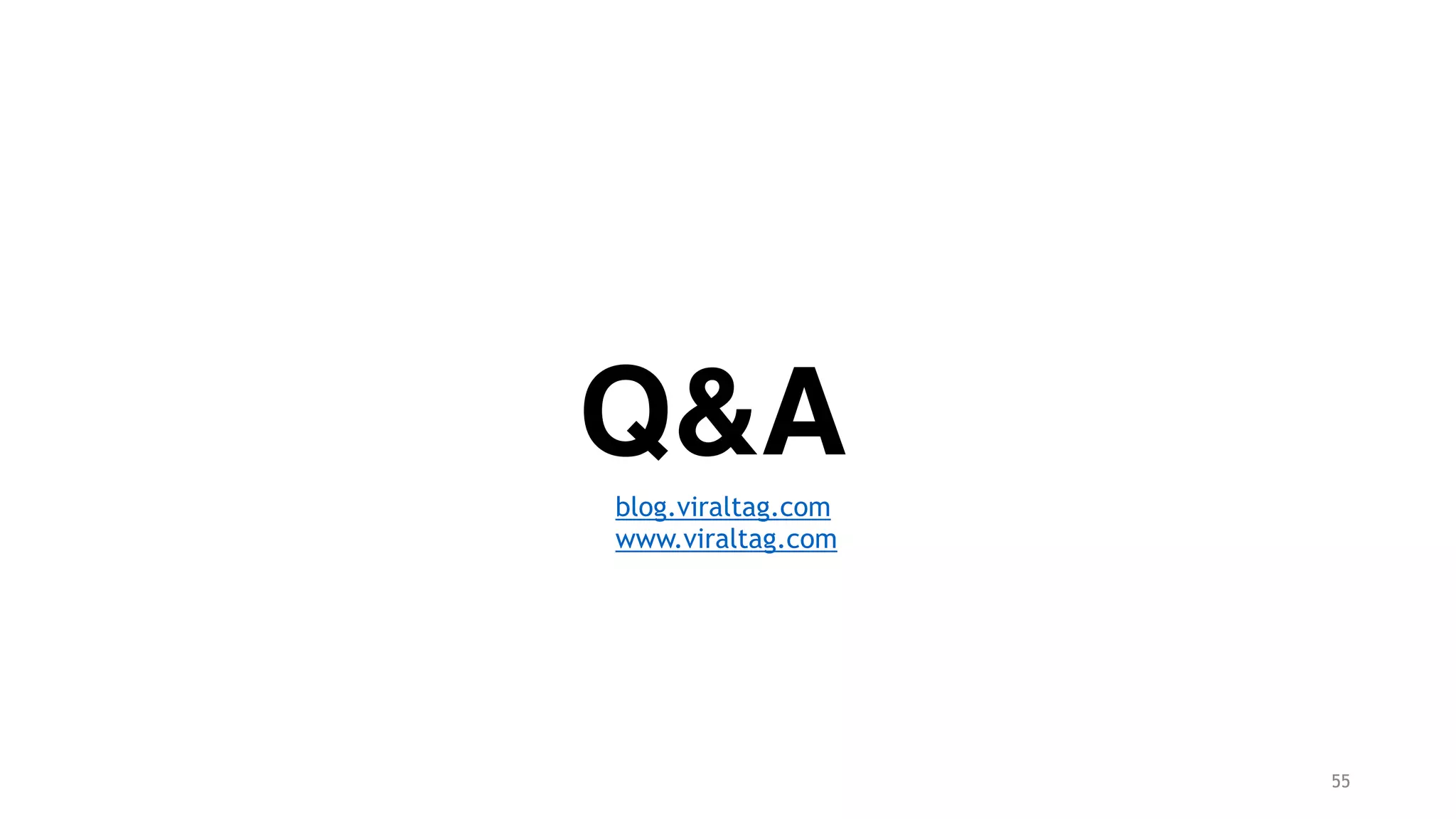 55
Q&A
blog.viraltag.com
www.viraltag.com
 
