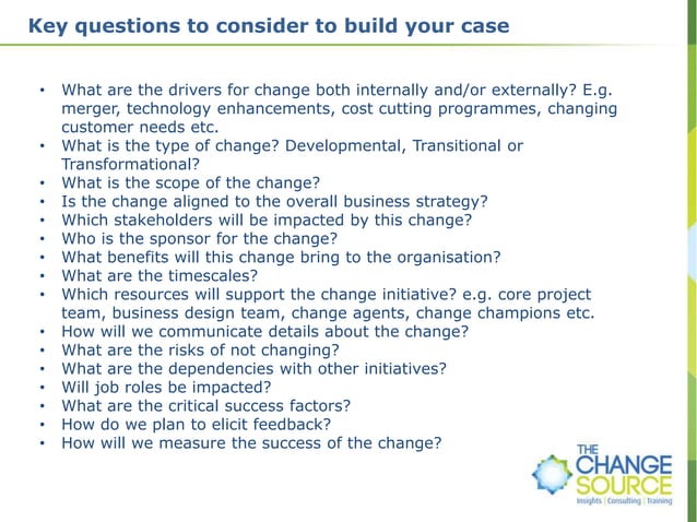 How to build a case for change | PPTX