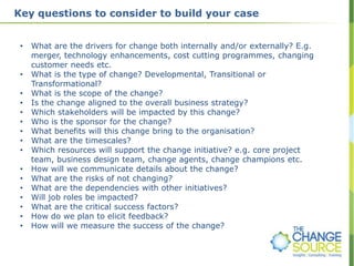 How to build a case for change