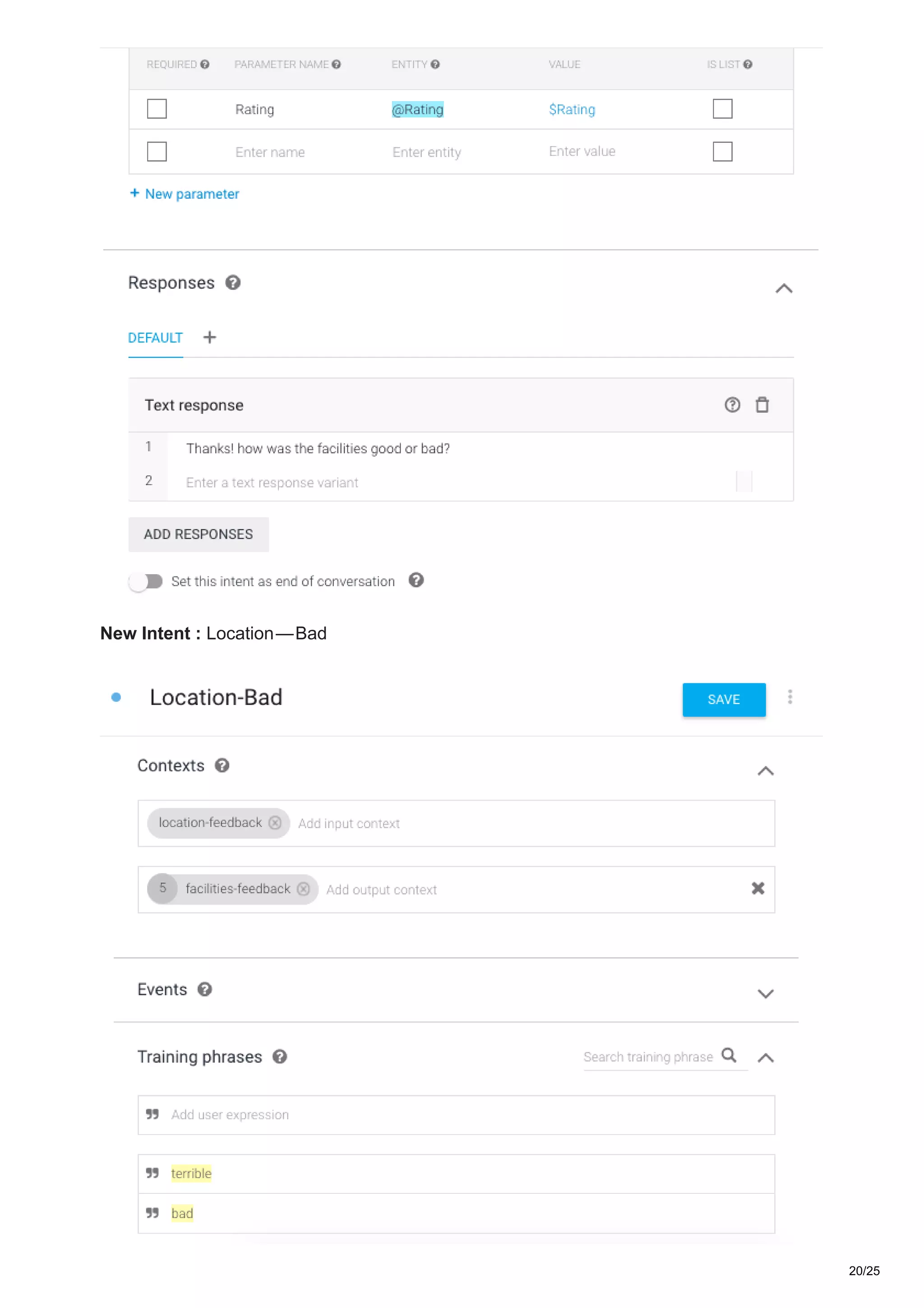 New Intent : Location — Bad
20/25
 