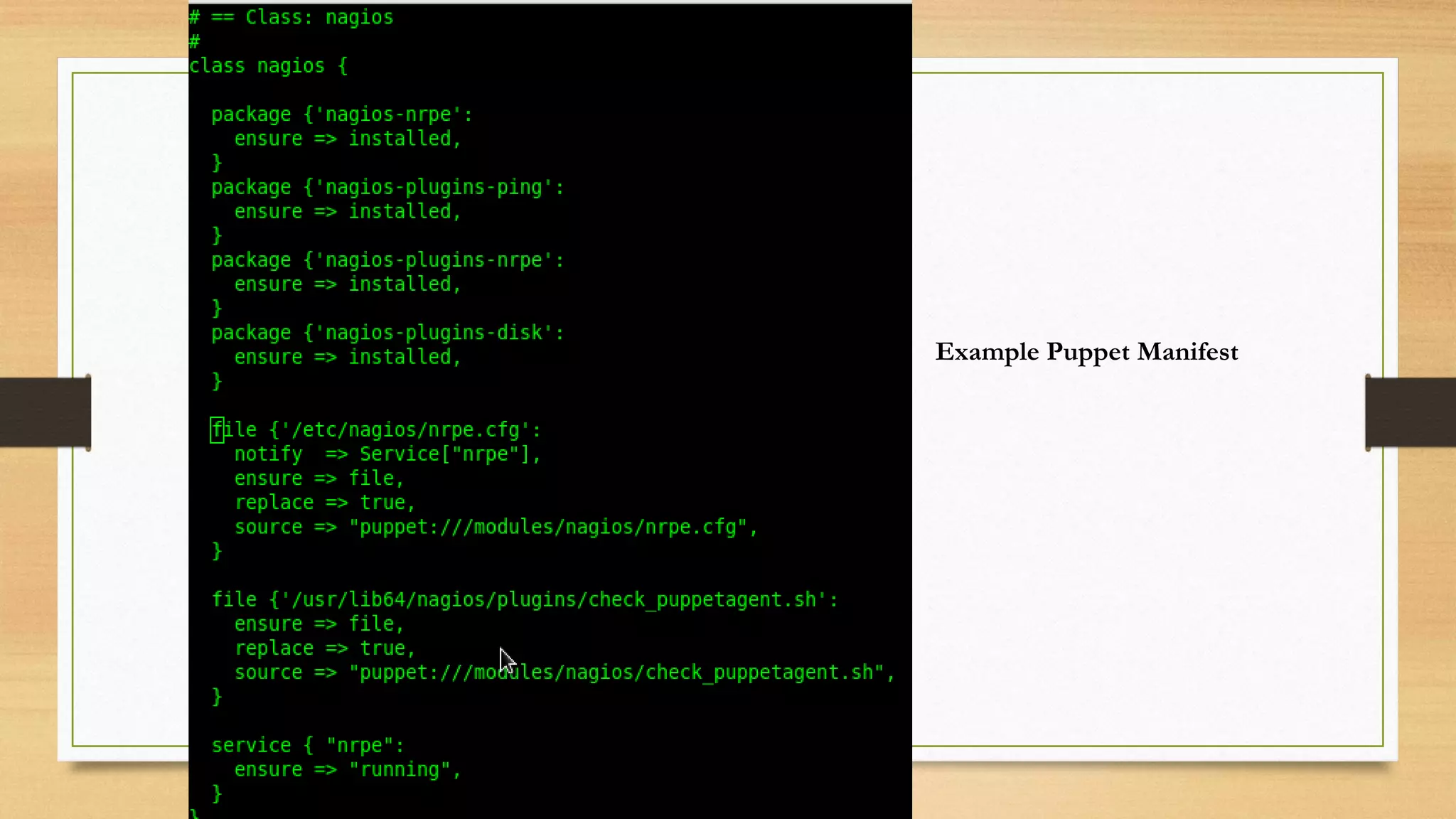 Example Puppet Manifest
 
