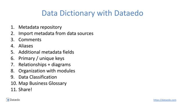 How to build a data dictionary | PPT