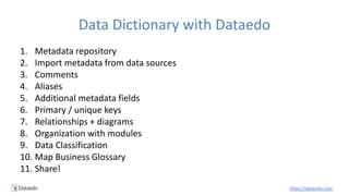 How to build a data dictionary Slide 15