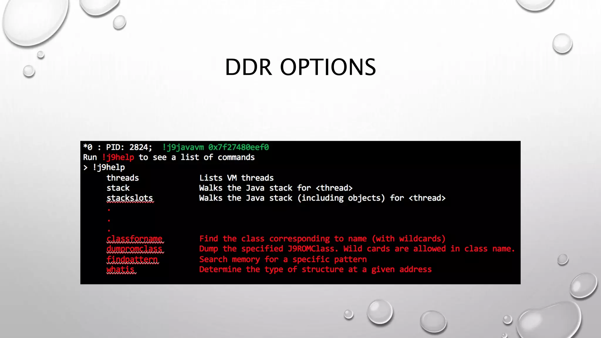DDR OPTIONS
 