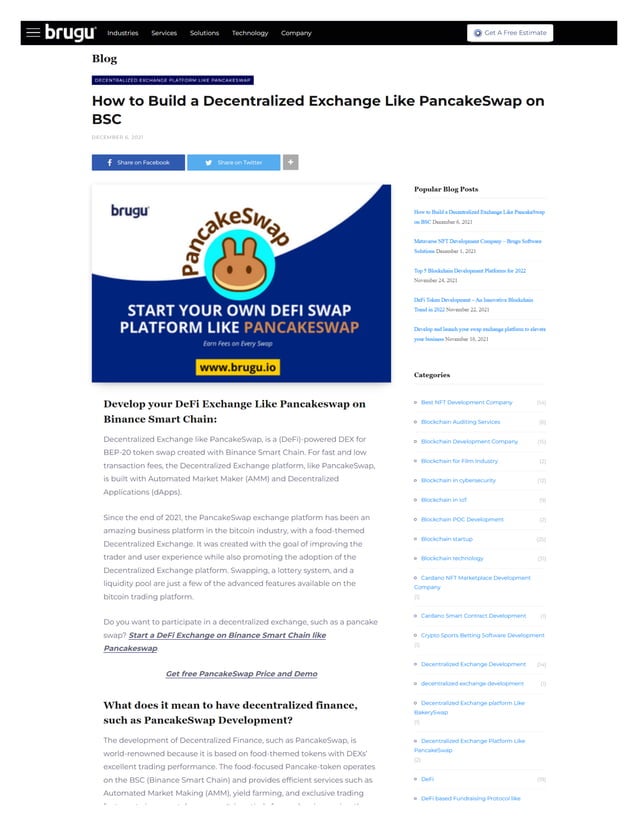 How to build a decentralized exchange like pancake swap on bsc PDF