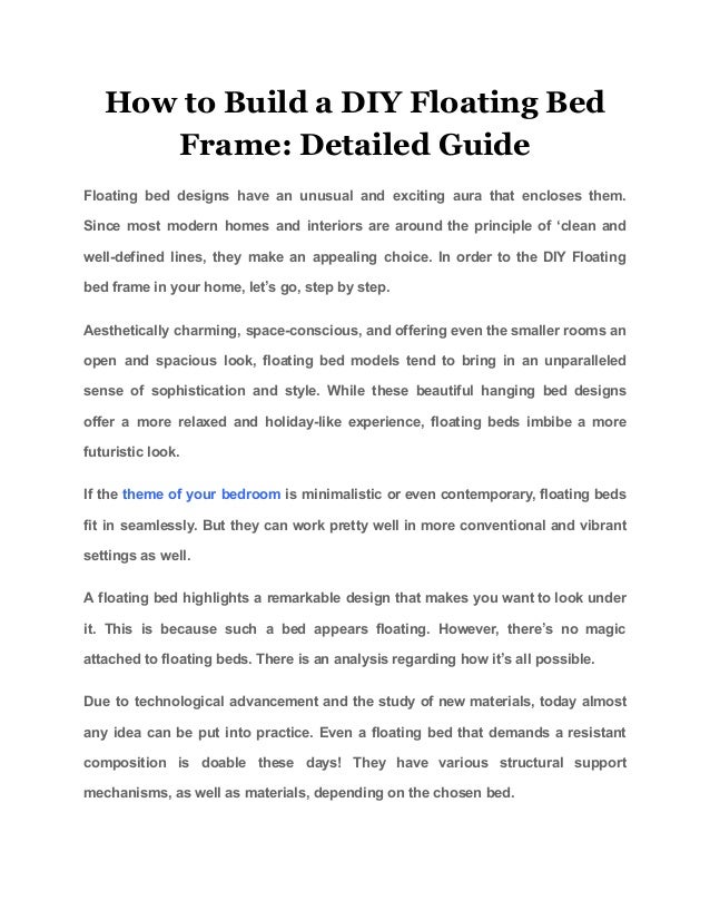 How to build a diy floating bed frame detailed guide