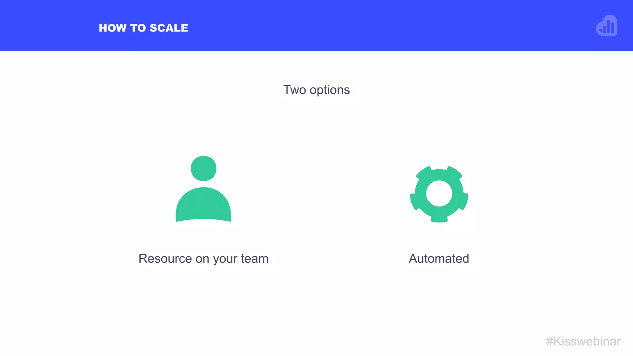 HOW TO SCALE
#Kisswebinar
Two options
AutomatedResource on your team
 