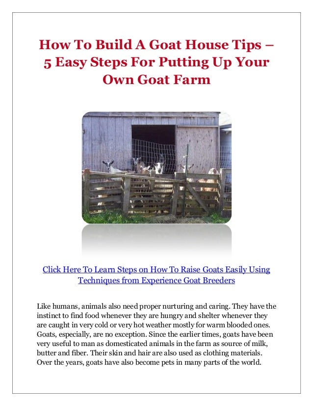 How To Build A Goat House Tips 5 Easy Steps For Putting Up Your Own…