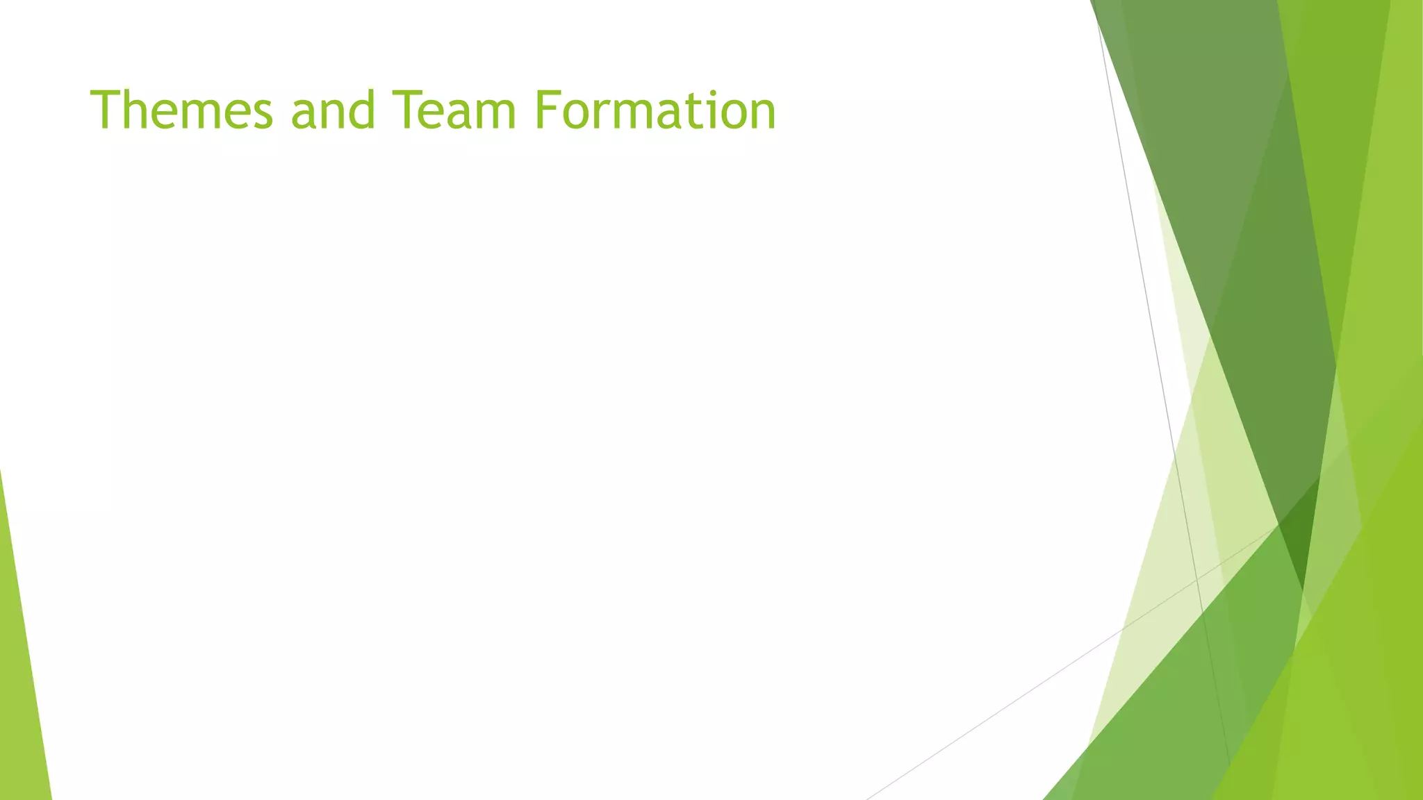 Themes and Team Formation
 