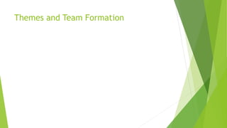 Themes and Team Formation
 