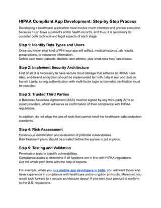 HIPAA-Compliant Mobile App Development: Step-by-Step Guide for U.S ...