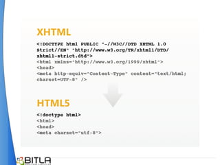 HTML 4.01       HTML5

web-pages   web-applications

 design      user-interface
 
