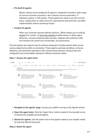 How to build AI agents with ZBrain: Introduction, agent types ...