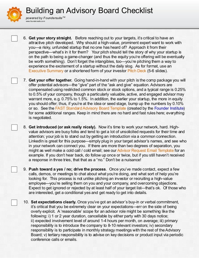 How to build_an_advisory_board_stepbystep_checklist