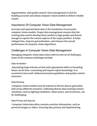 Demystifying Computer Vision Data Management | A Comprehensive Guide | PDF