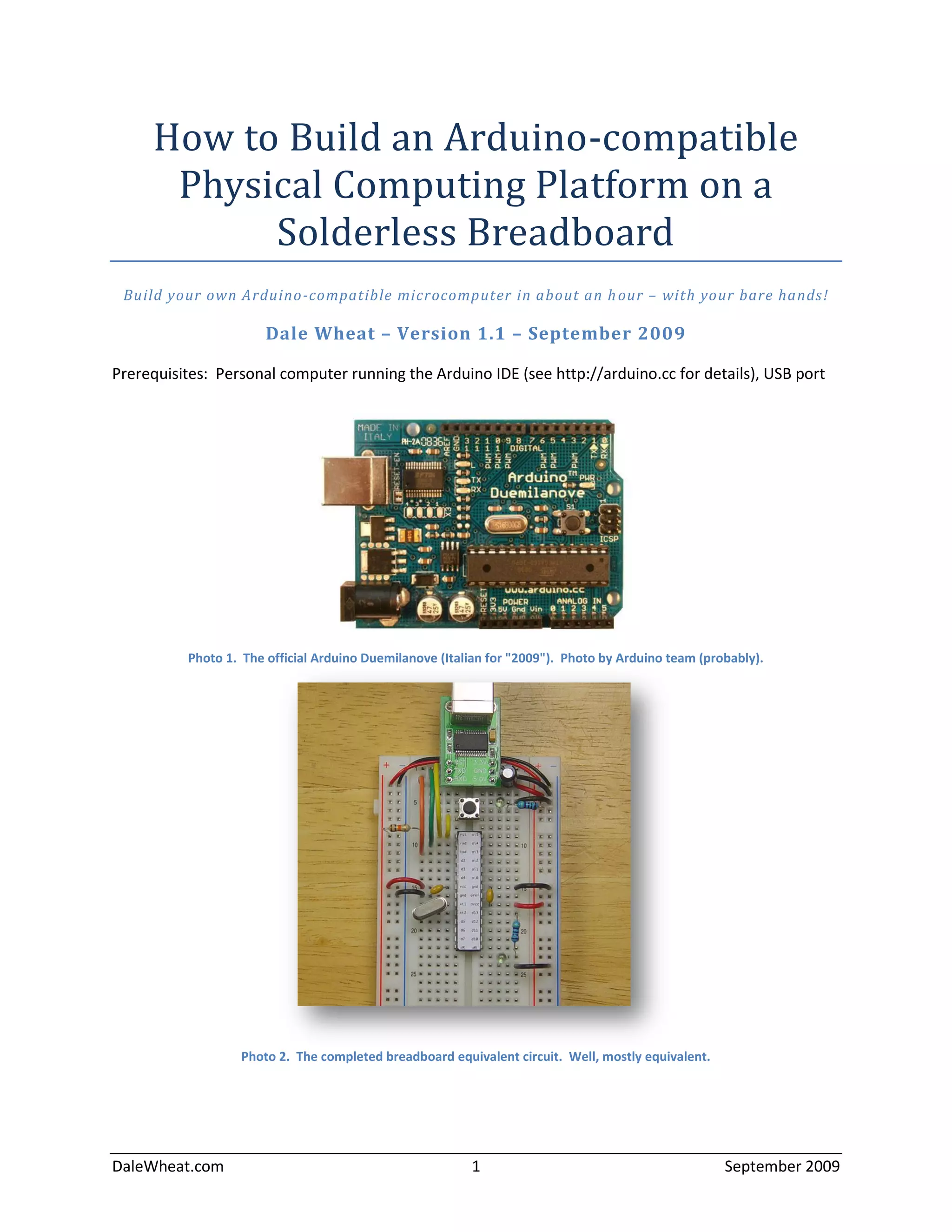 How to build an arduino compatible physical computing platform on a ...