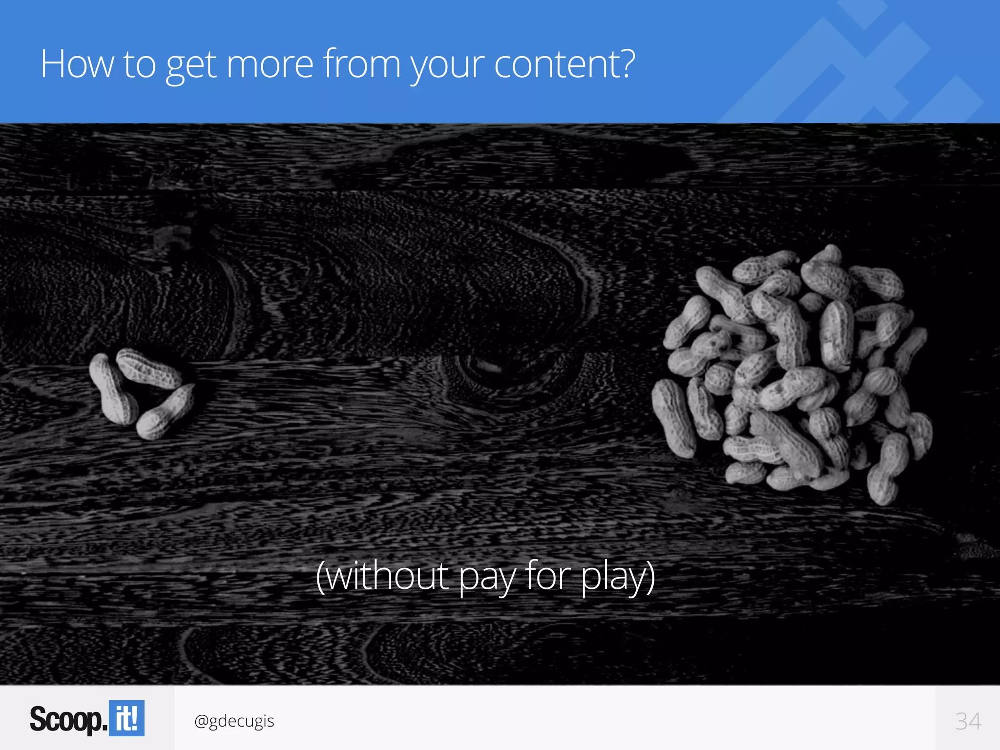 @gdecugis 34
How to get more from your content?
(without pay for play)
 