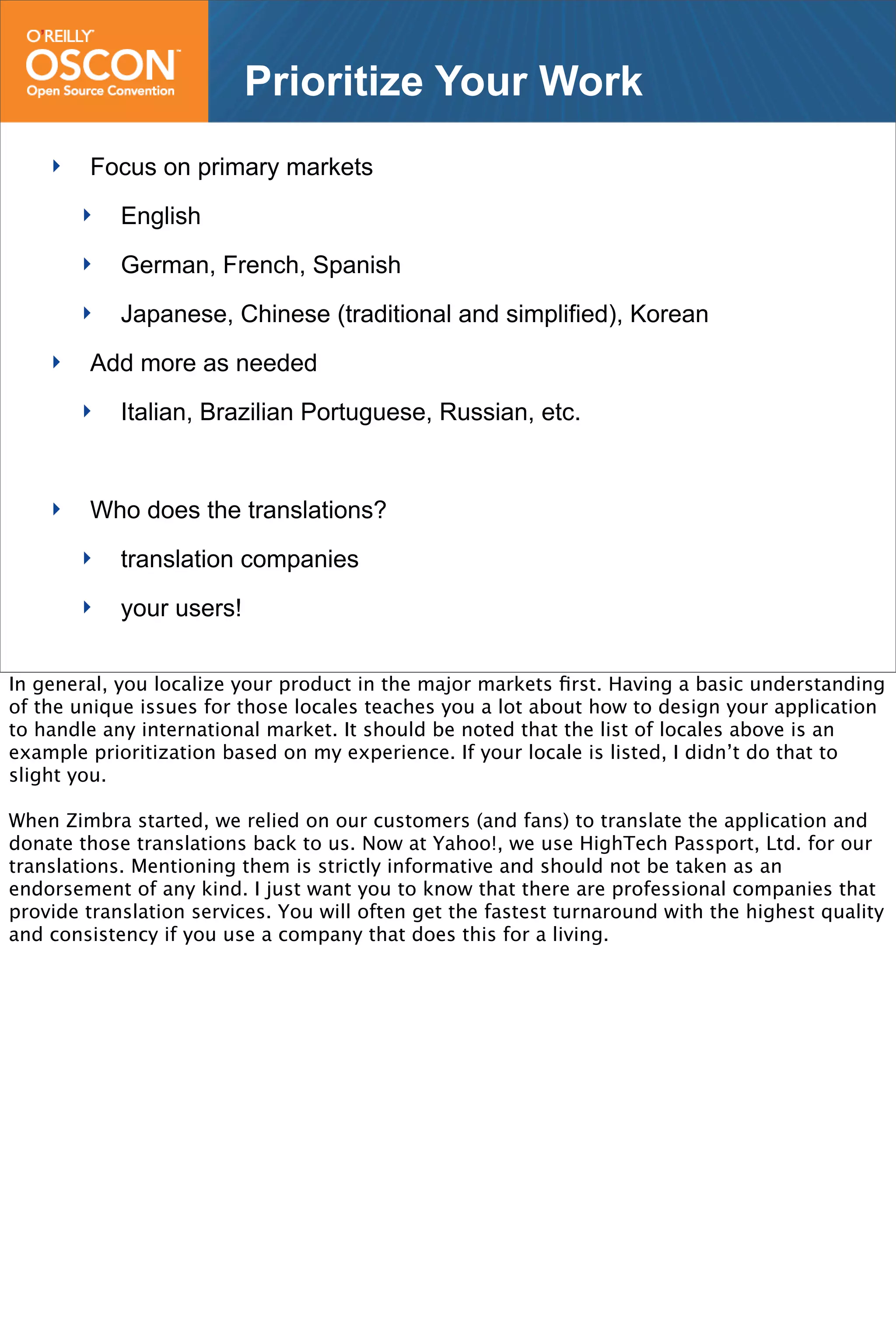 How To Build And Launch A Successful Globalized App From Day One Or All The Crap You Forget To Do Presentation