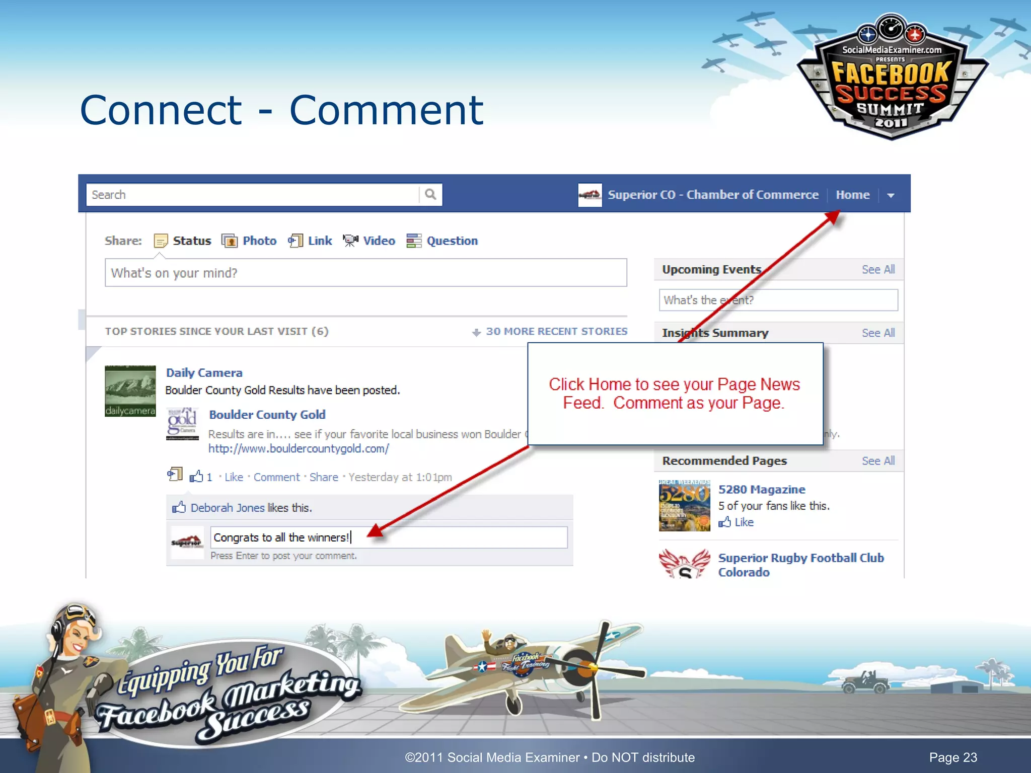 Connect - Comment




             ©2011 Social Media Examiner • Do NOT distribute   Page 23
 