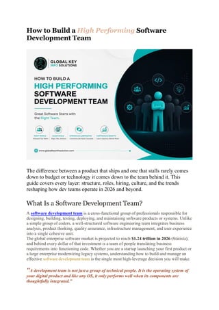 How to Build a High Performing Software Development Team for 2026 and ...