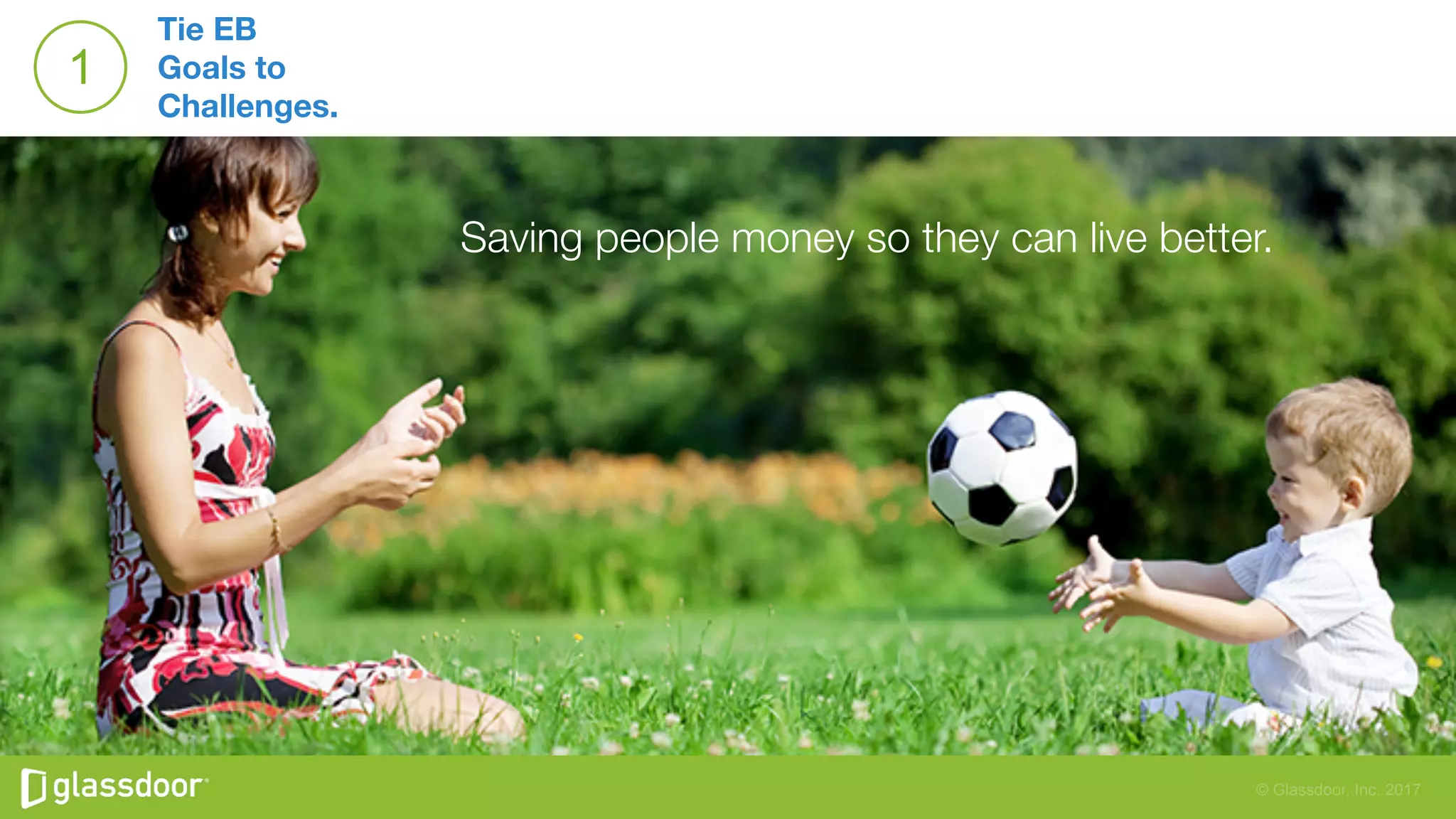© Glassdoor, Inc. 2017
Saving people money so they can live better.
Tie EB 
Goals to
Challenges.
1
 