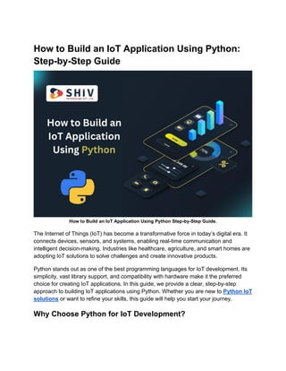Python for IoT Development: A Beginner-Friendly Approach | PDF