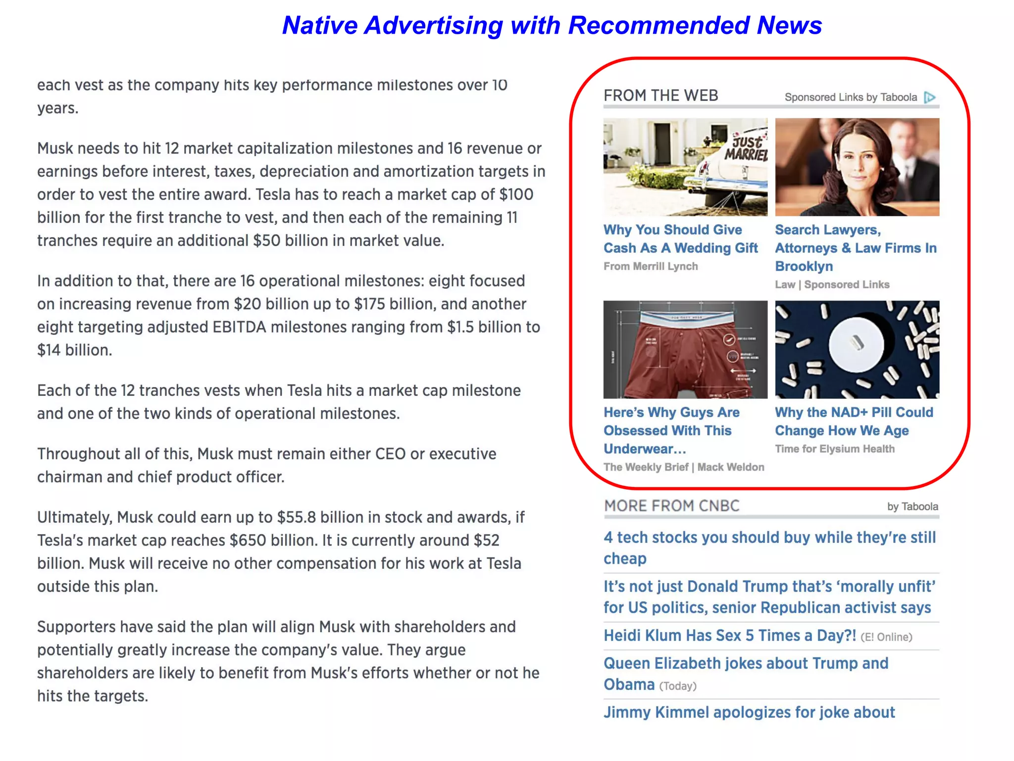 Native Advertising with Recommended News
 