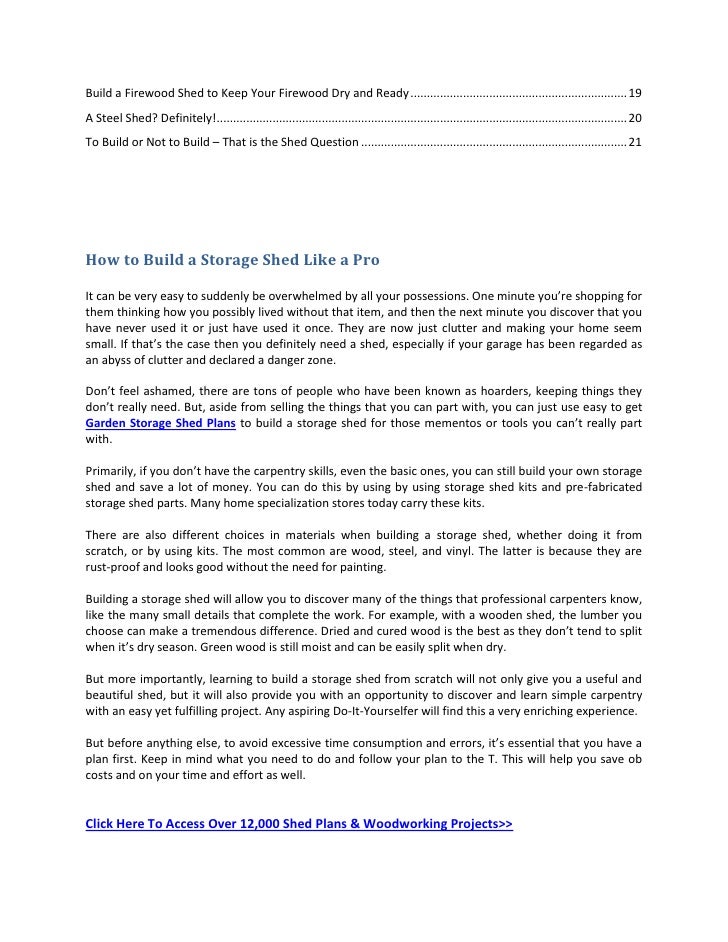 Shed Plans – How To Build A Garden Shed The Faster and 