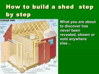 H ow to build a shed  step by step ,[object Object]