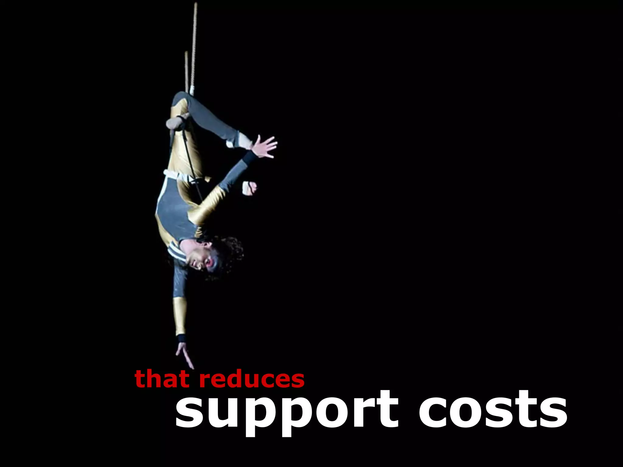 that reduces
  support costs
 