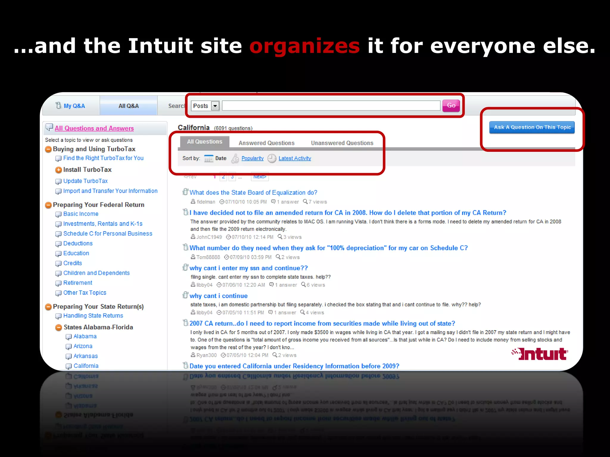 …and the Intuit site organizes it for everyone else.
 