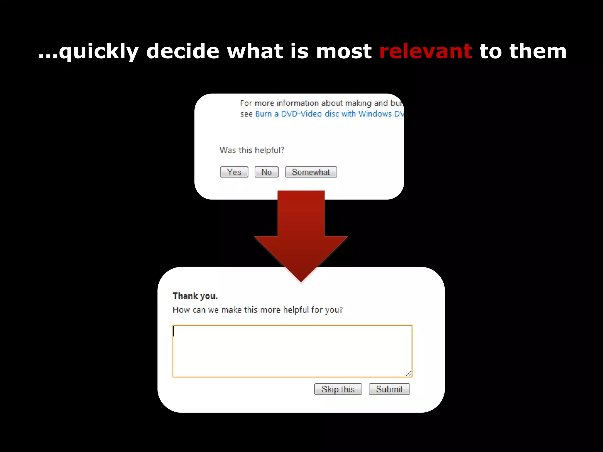 …quickly decide what is most relevant to them
 