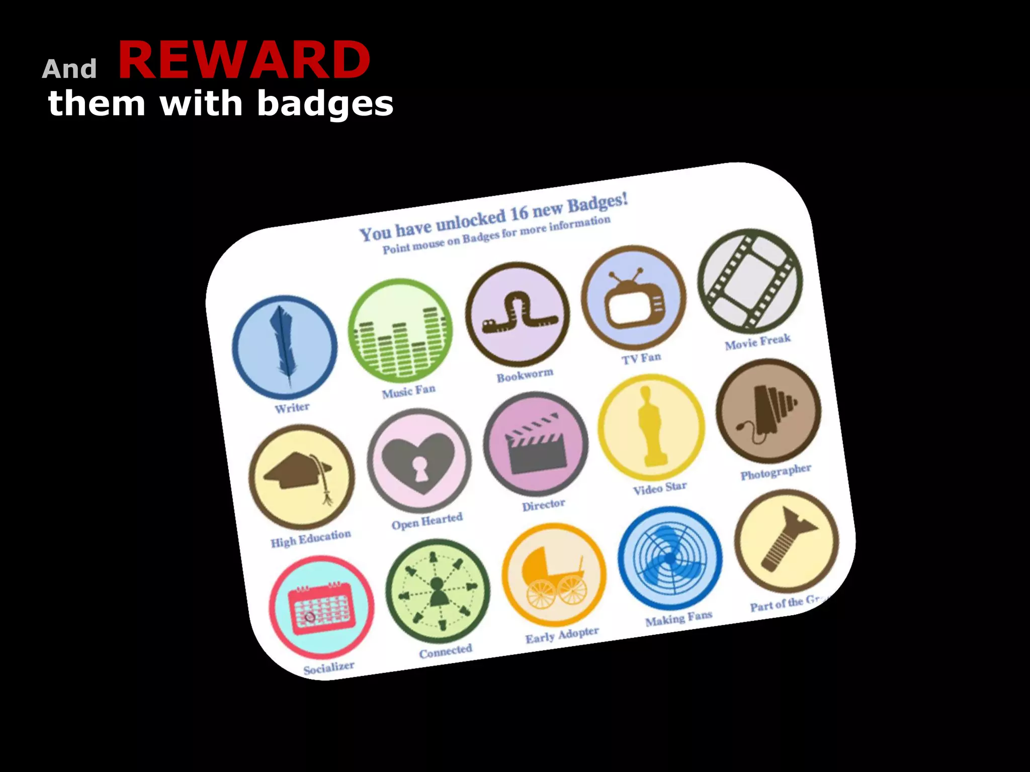 And   REWARD
them with badges
 