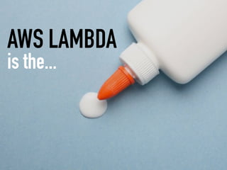 Kinesis
API Gateway AWS Lambda API GatewayAWS Lambda
service-A service-B
AWS Lambda
AWS Lambda
AWS Lambda DynamoDBIOT
AWS ...