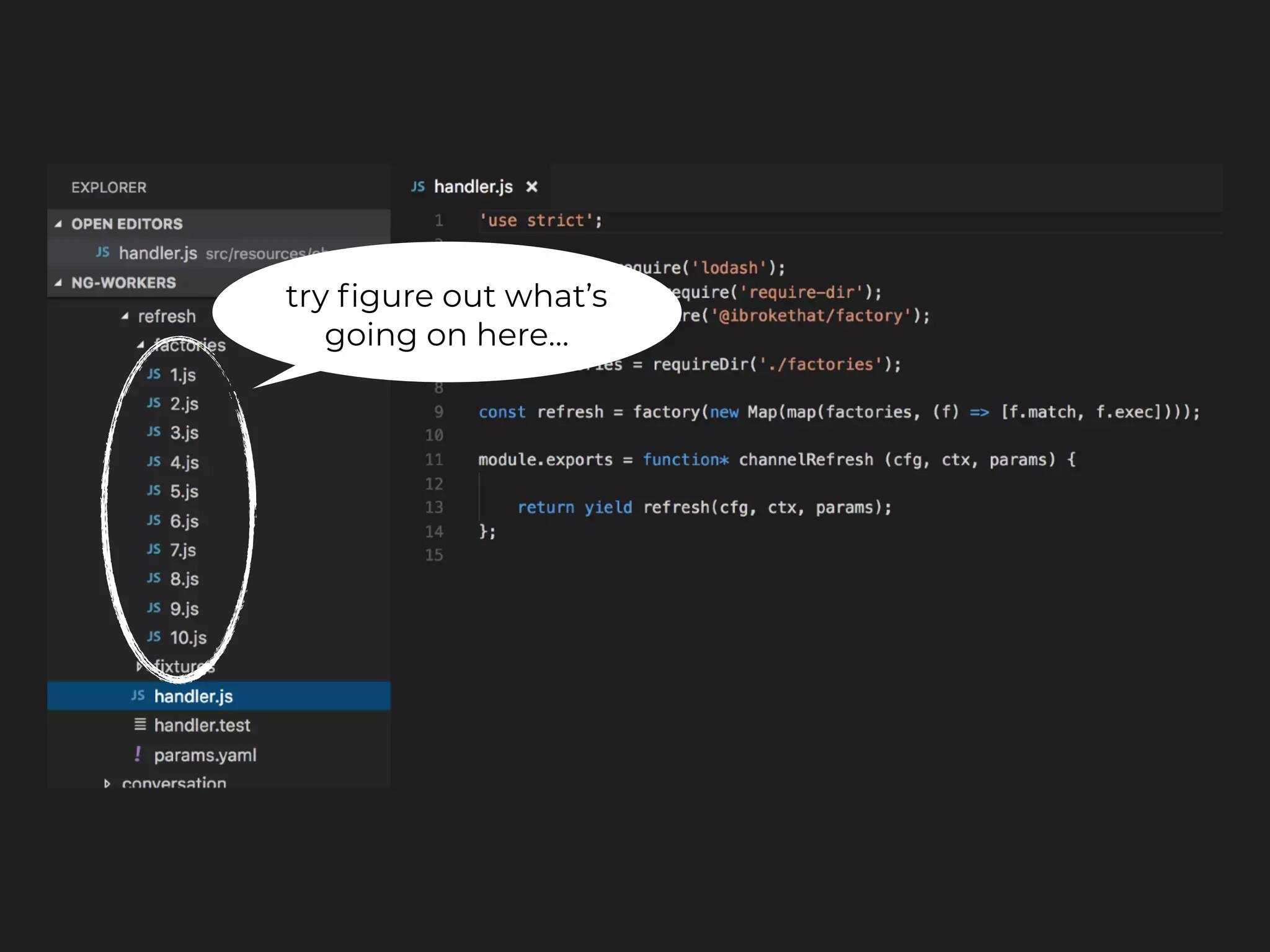 try figure out what’s
going on here…
 