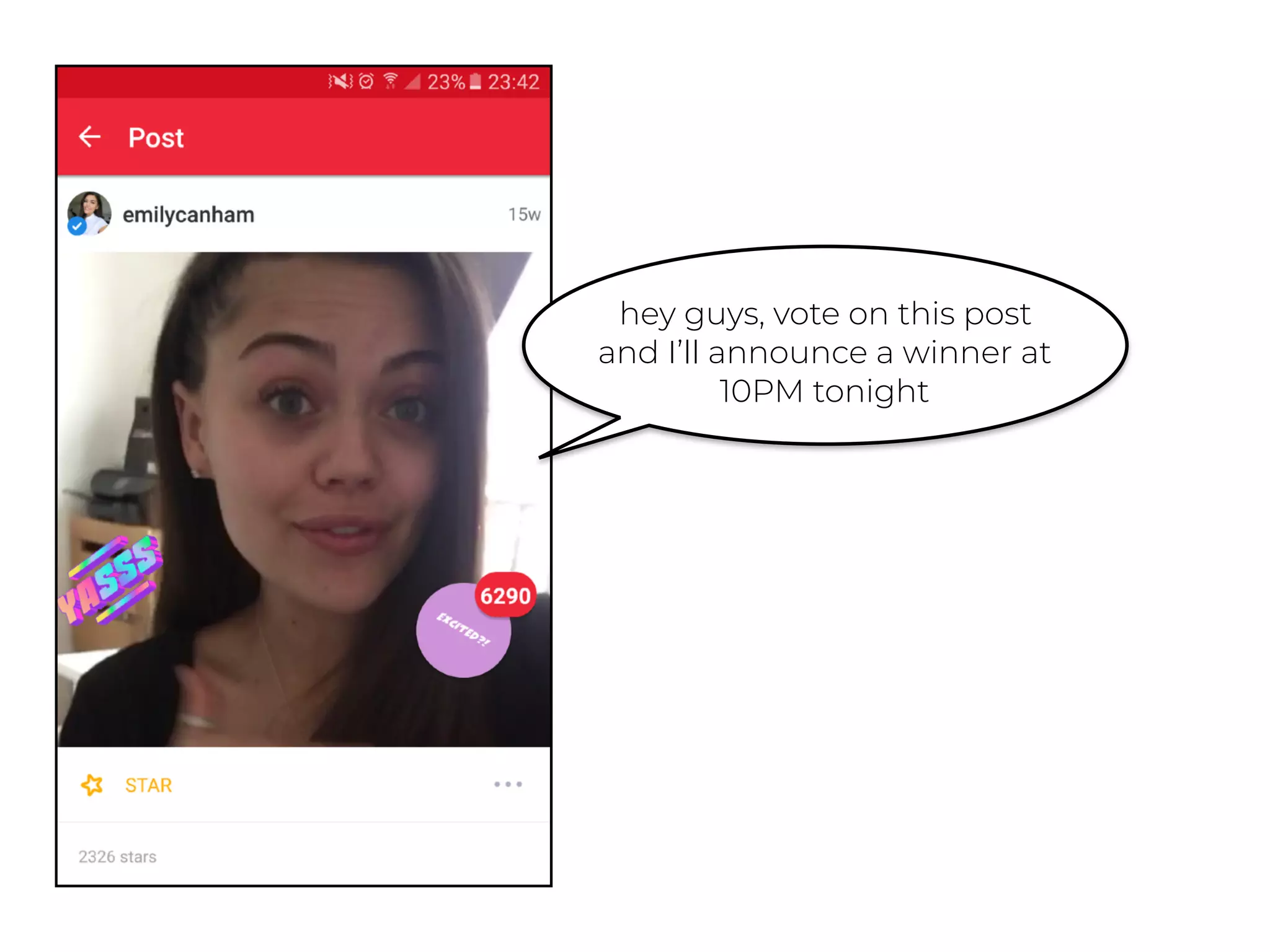 hey guys, vote on this post
and I’ll announce a winner at
10PM tonight
 