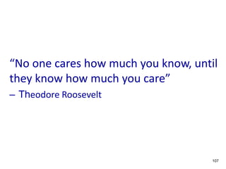 “No one cares how much you know, until
they know how much you care”
– Theodore Roosevelt
EMPATHY MAPS
107
 