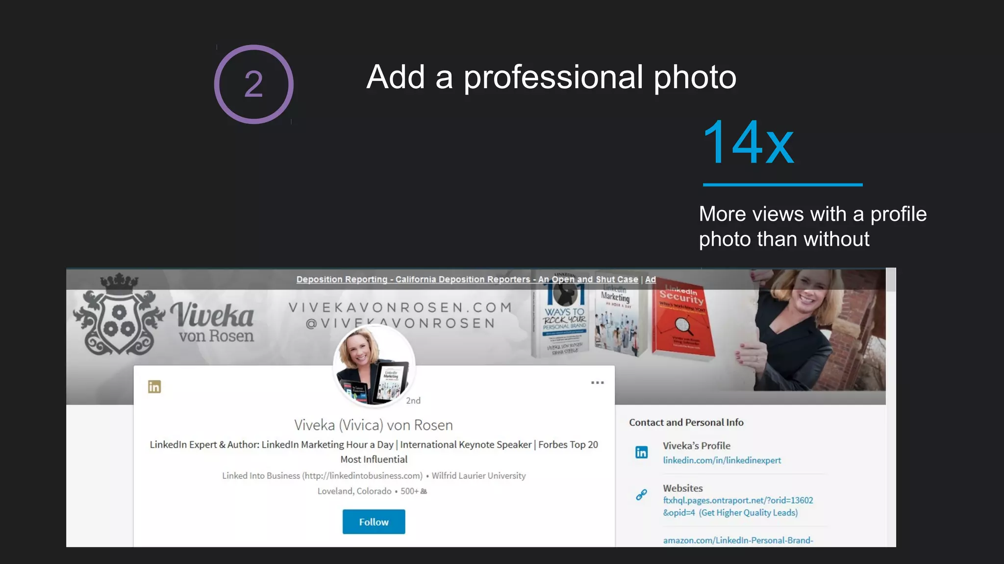 Add a professional photo
More views with a profile
photo than without
14x
2
 