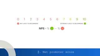 2. Net promoter score
 