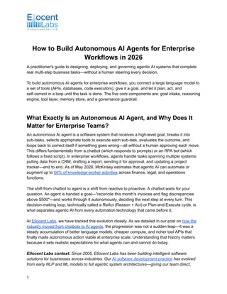 How to Build Autonomous AI Agents for Enterprise Workflows in 2026 | PDF