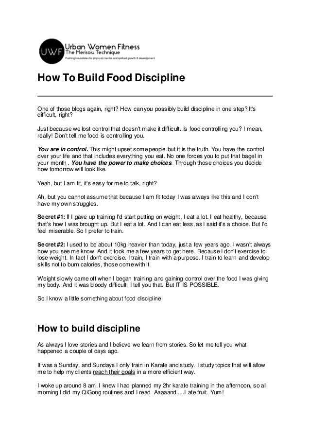 How To Become Disciplined With Food How to build food discipline