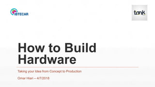 How to Build
Hardware
Taking your Idea from Concept to Production
Omar Hiari – 4/7/2018
 