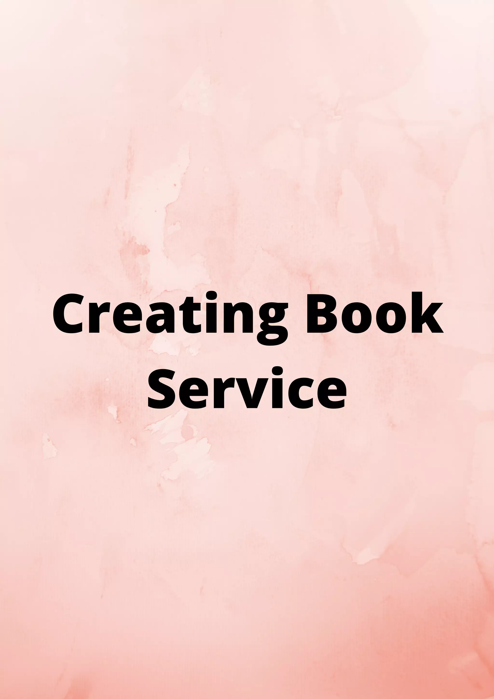 Creating Book Service 