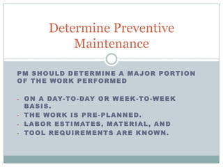 How To Build Preventive Maintenance Program | PPTX