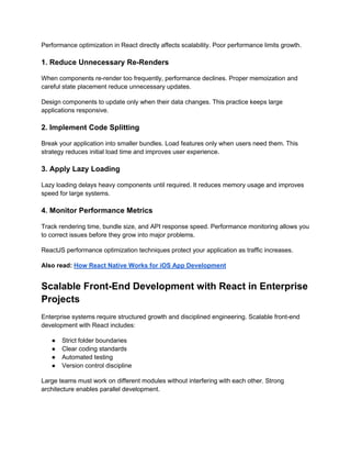 Building Scalable ReactJS Apps: Practical Guide | PDF