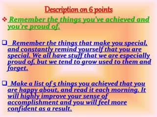 How to build self confidence and esteem life skills ppt | PPTX